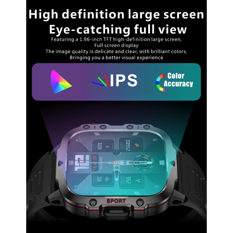 QX11 Smartklocka Herr | IP68 5ATM Utomhussport Fitness Tracker | 1,96