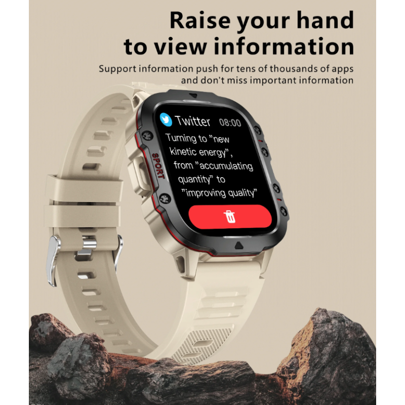 QX11 Smartklocka Herr | IP68 5ATM Utomhussport Fitness Tracker | 1,96