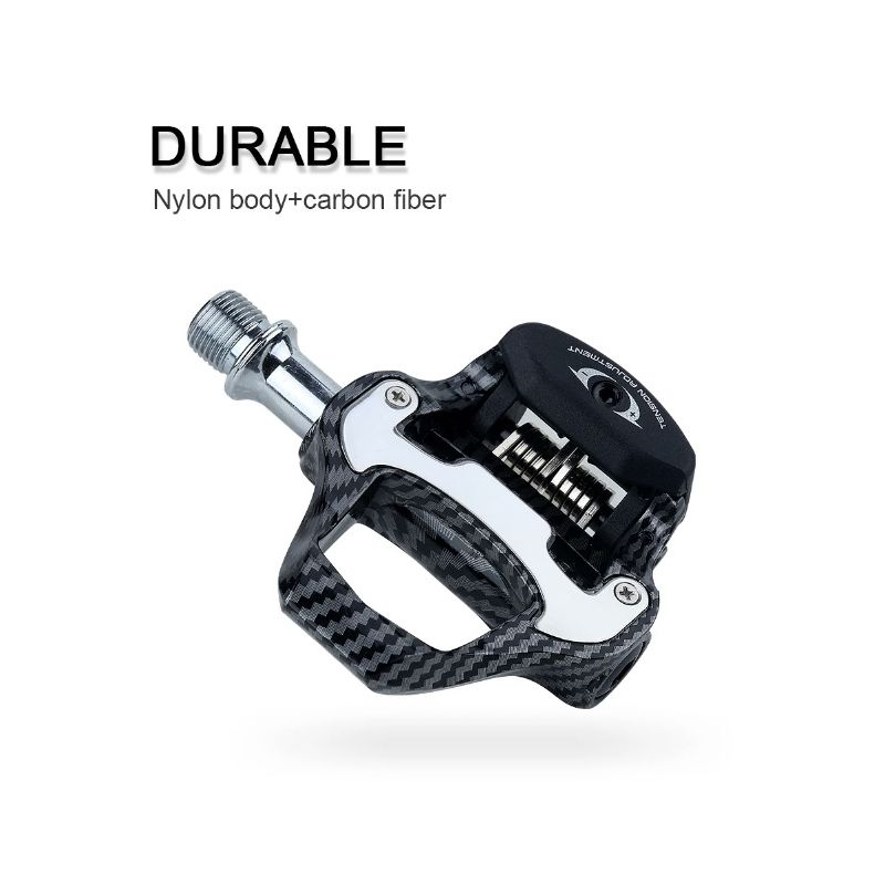 RACEWORK landsvägscykelpedal ultralätt kolfibermönster hög prestanda SPD Keo-kompatibel för cykelentusiaster