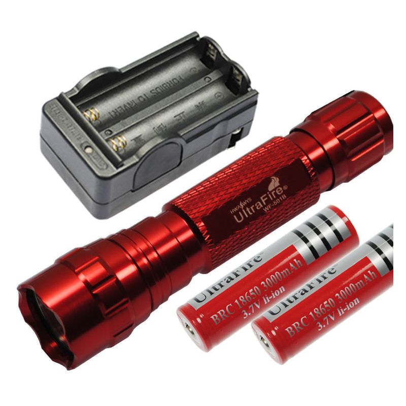 Upptäck Multi Color Välj UltraFire 501B LED-ficklampa 1300 Lumen 5 lägen camping vandring aluminium design