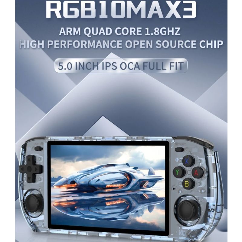 POWKIDDY RGB10 MAX3 Retro Handhållen Spelkonsol med 5 Tums IPS Skärm och RK3566 för Hög Prestanda