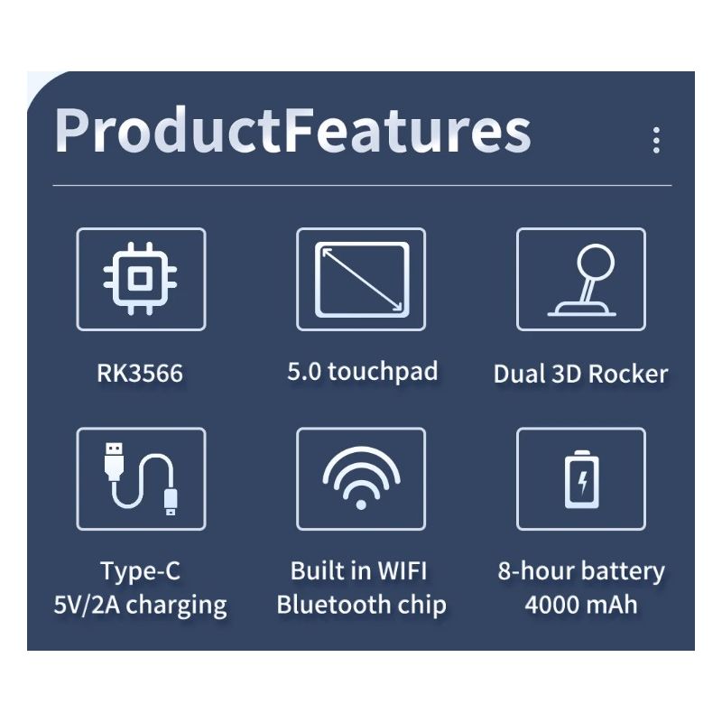 POWKIDDY RGB10 MAX3 Retro Handhållen Spelkonsol med 5 Tums IPS Skärm och RK3566 för Hög Prestanda