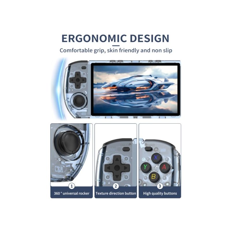 POWKIDDY RGB10 MAX3 Retro Handhållen Spelkonsol med 5 Tums IPS Skärm och RK3566 för Hög Prestanda