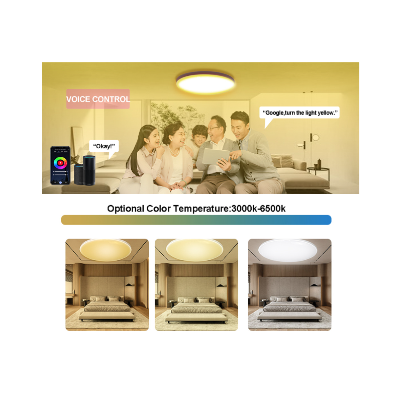 24W Tuya Zigbee Smart Taklampa med Wifi RGBCW Röststyrning Anpassningsbar Inomhusbelysning Alexa