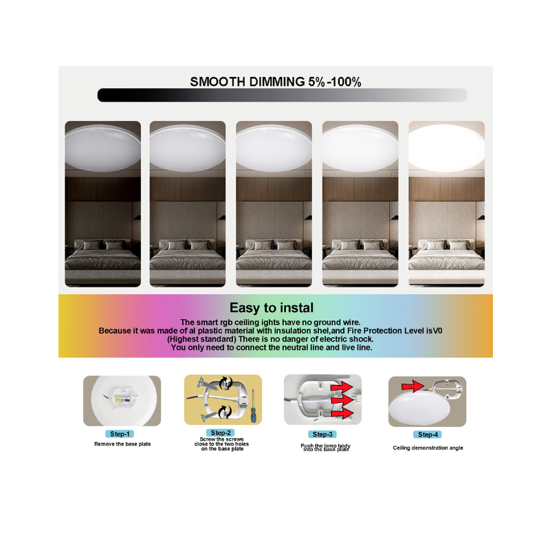 24W Tuya Zigbee Smart Taklampa med Wifi RGBCW Röststyrning Anpassningsbar Inomhusbelysning Alexa