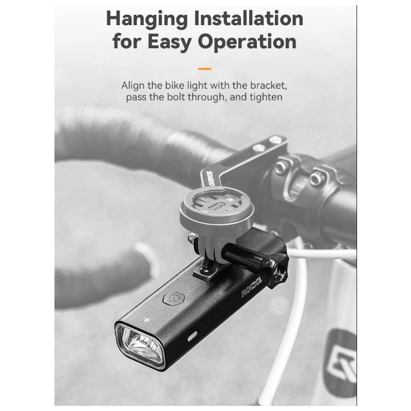 ROCKBROS RHL-1000LUMEN LED cykelfrontljus hög ljusstyrka regntätt Type-C uppladdningsbar för nattcykling