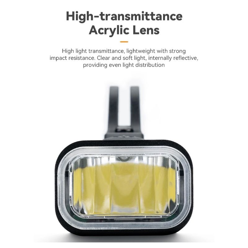 ROCKBROS RHL-1000LUMEN LED cykelfrontljus hög ljusstyrka regntätt Type-C uppladdningsbar för nattcykling