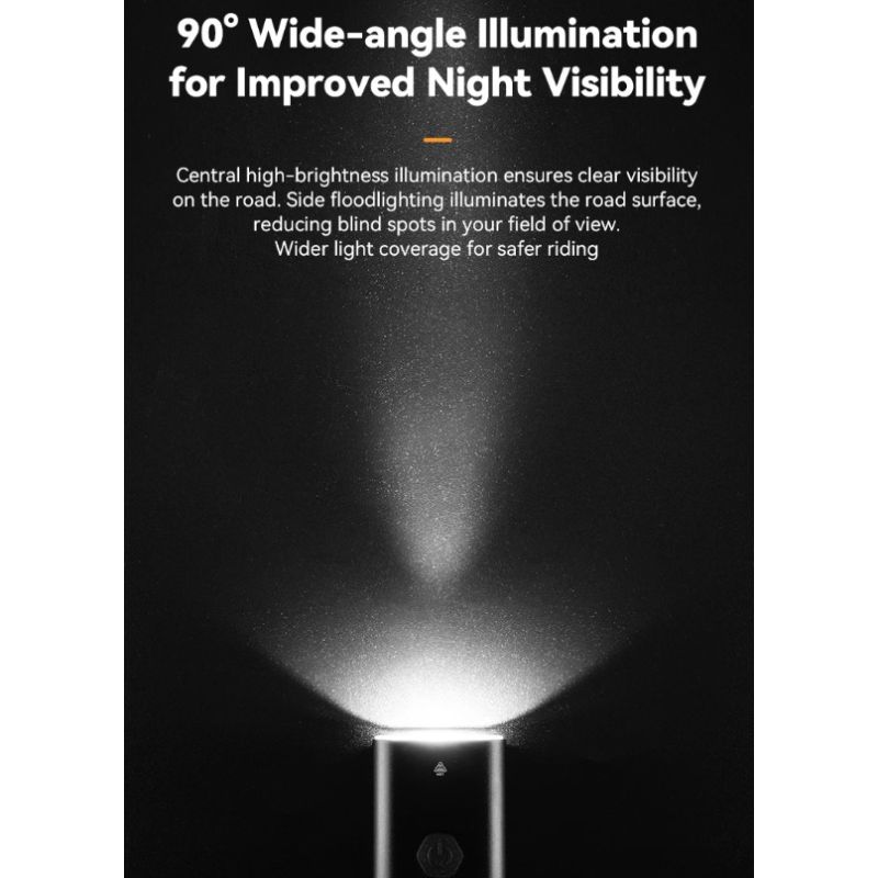 ROCKBROS RHL-1000LUMEN LED cykelfrontljus hög ljusstyrka regntätt Type-C uppladdningsbar för nattcykling