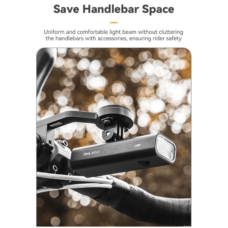 ROCKBROS RHL-1000LUMEN LED cykelfrontljus hög ljusstyrka regntätt Type-C uppladdningsbar för nattcykling