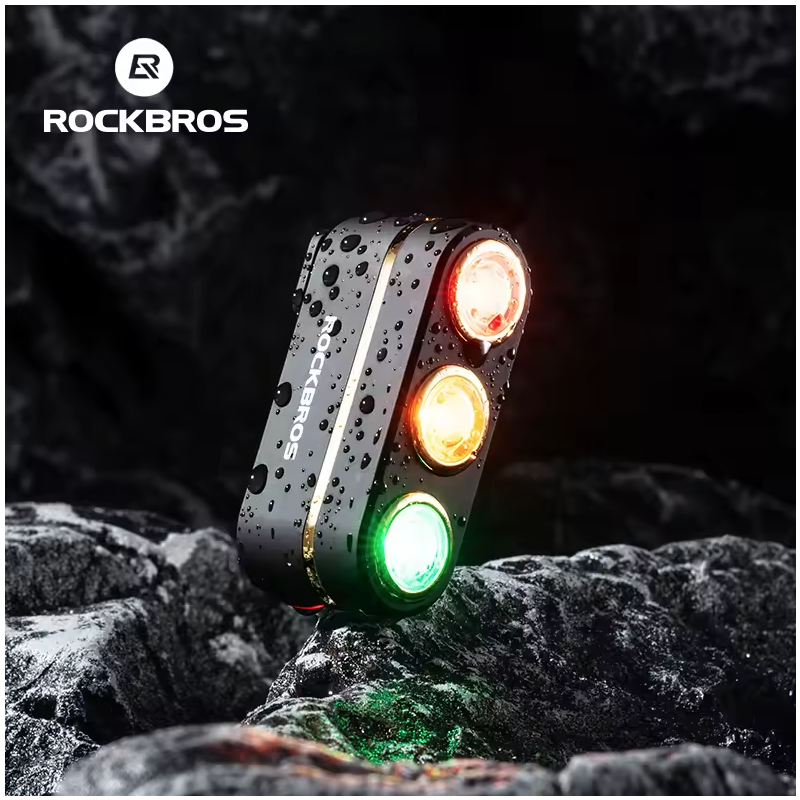 ROCKBROS Smart Cykelbakljus | Bromssensor & IP64 Vattentät | Type-C | Nattcykling Säkerhet