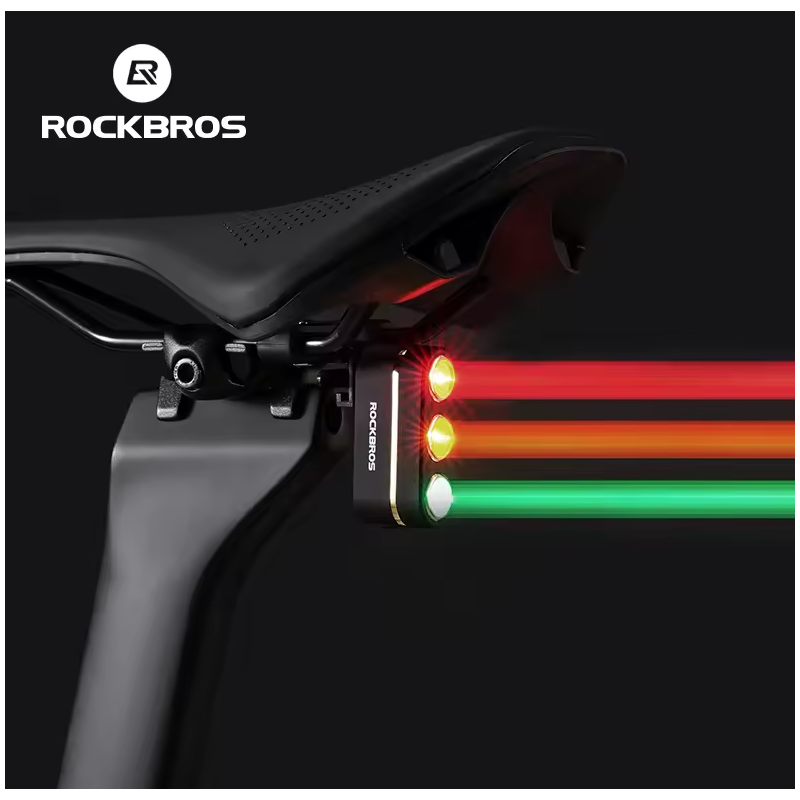 ROCKBROS Smart Cykelbakljus | Bromssensor & IP64 Vattentät | Type-C | Nattcykling Säkerhet