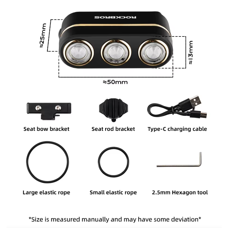 ROCKBROS Smart Cykelbakljus | Bromssensor & IP64 Vattentät | Type-C | Nattcykling Säkerhet