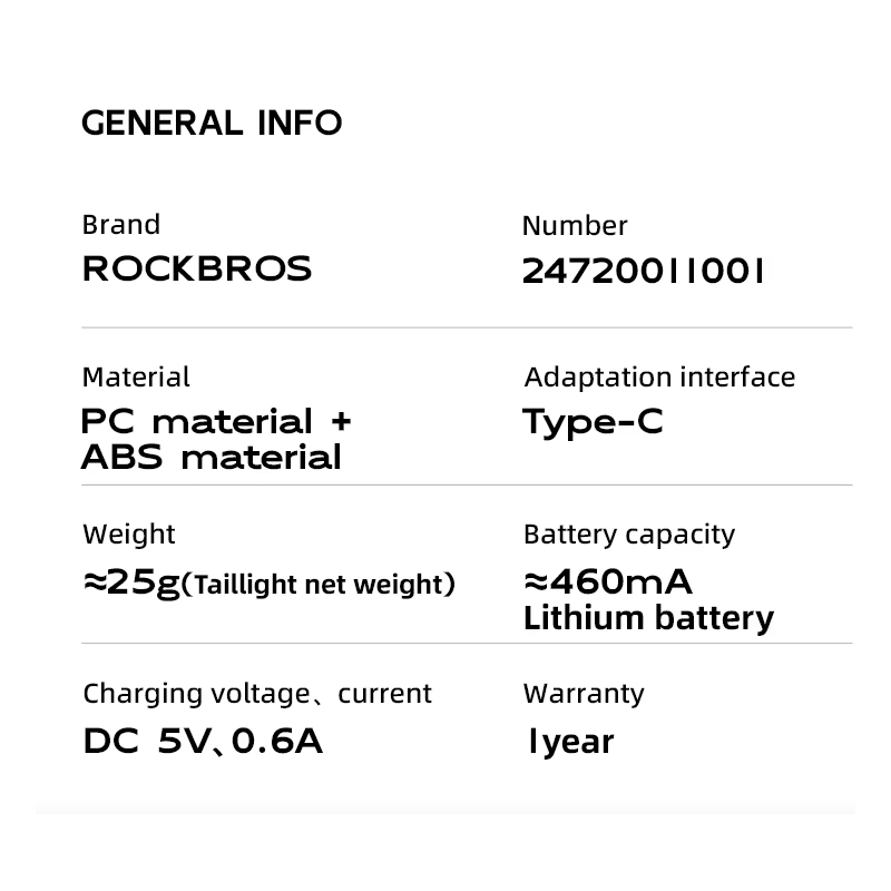 ROCKBROS Smart Cykelbakljus | Bromssensor & IP64 Vattentät | Type-C | Nattcykling Säkerhet