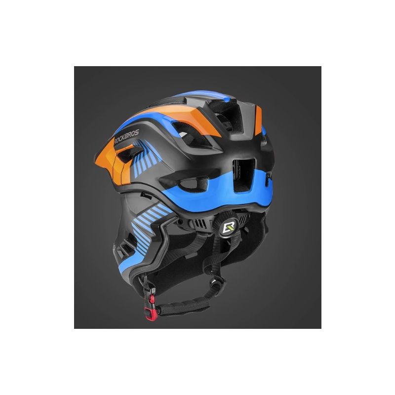 ROCKBROS Cykelhjälm för barn Avtagbar hel ansikte Ventilerande MTB hjälm Tonåring sporthjälm säkerhetsutrustning