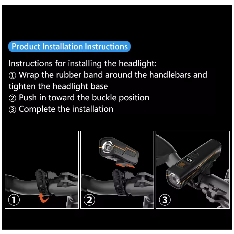 B9 Framlampa: LED Cykelbelysning med Typ-C Laddning, 5 Ljuslägen för Säker MTB & Racercykel