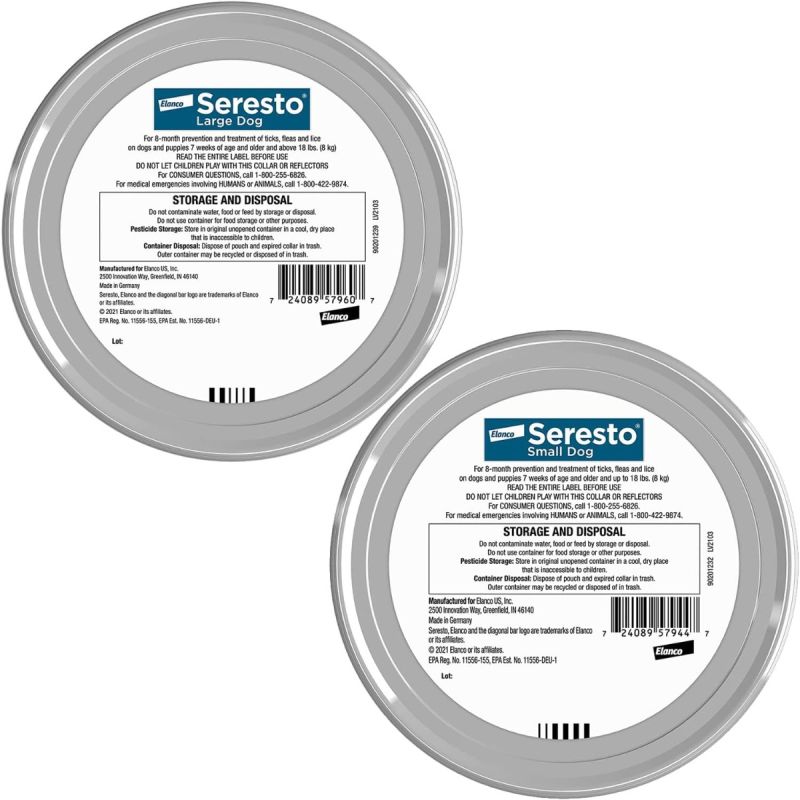 Seresto Large Dog Vet-rekommenderad lopp- och fästingbehandling och förebyggande halsband 8 månaders skydd