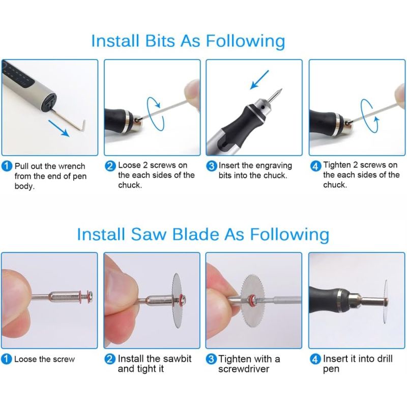 USB Rechargable Engraving Machines Pen with 35bits,Mini Electric Engraver Etching Machines Cordless Rotary Tools Engraved Jewelry Stone Metal Plastic Wood Resin Model