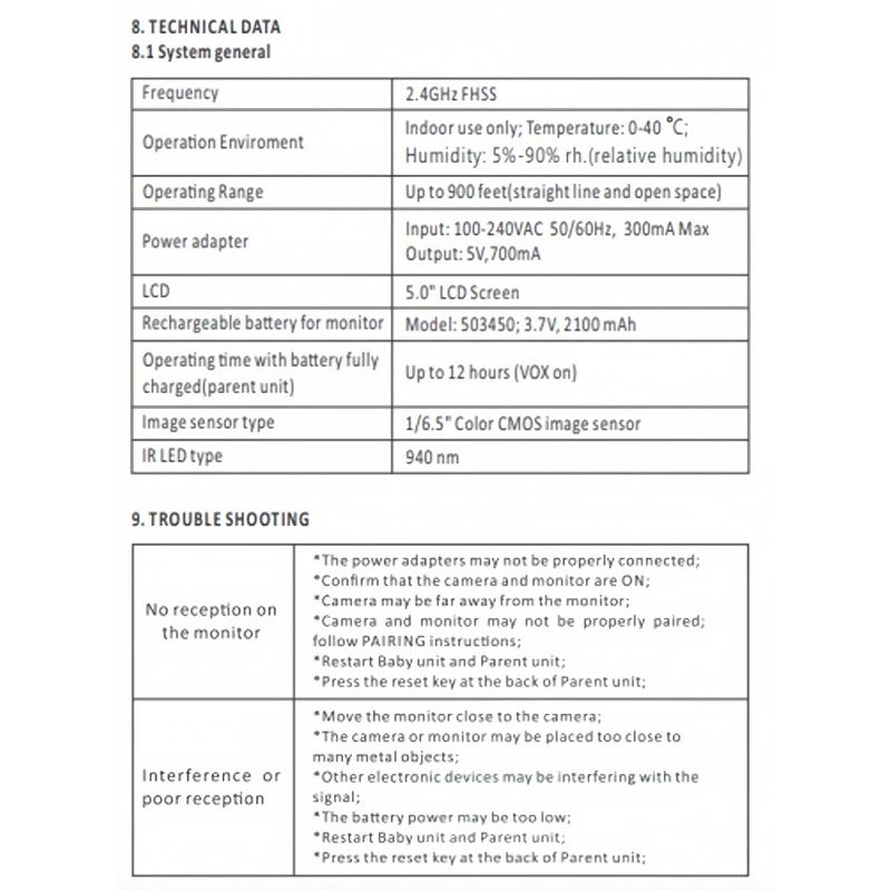 SM650 bärbar videobabymonitor HD 720P babyvakt långvarig batteritid tvåvägsljud babysäkerhet föräldraskap