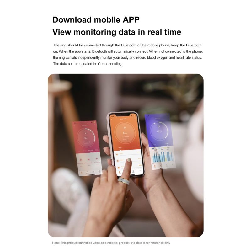 Multifunktionell smart ring bärbar teknologi med pulsmätning blodtryck sömnanalysering avancerad spårning