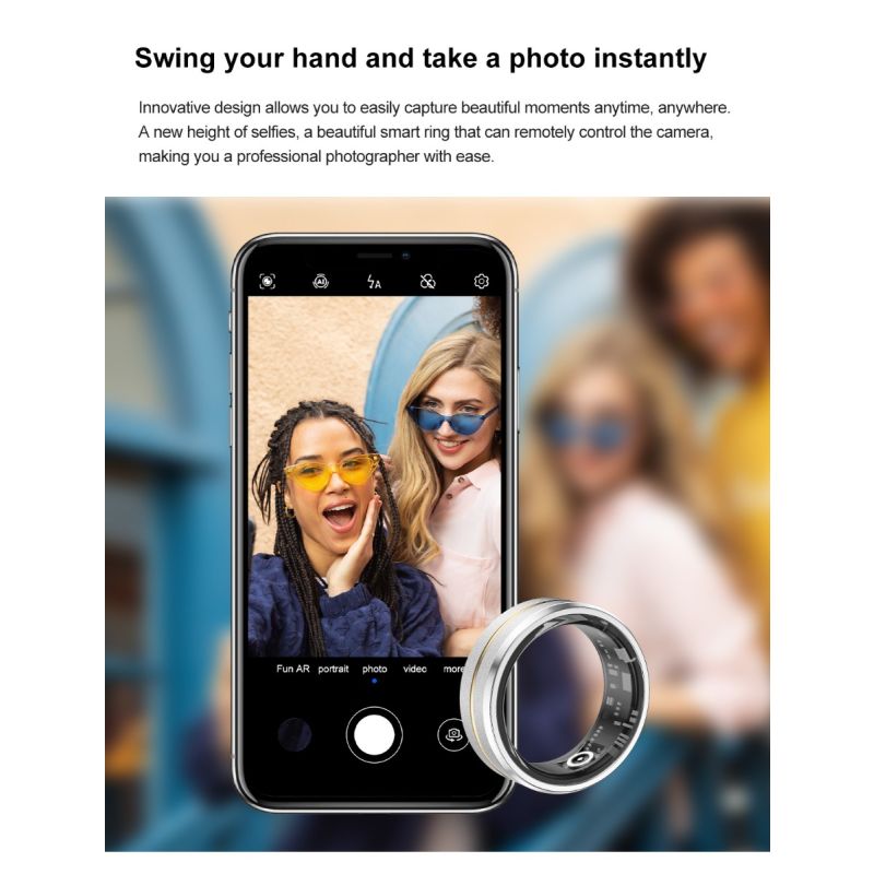Multifunktionell smart ring bärbar teknologi med pulsmätning blodtryck sömnanalysering avancerad spårning