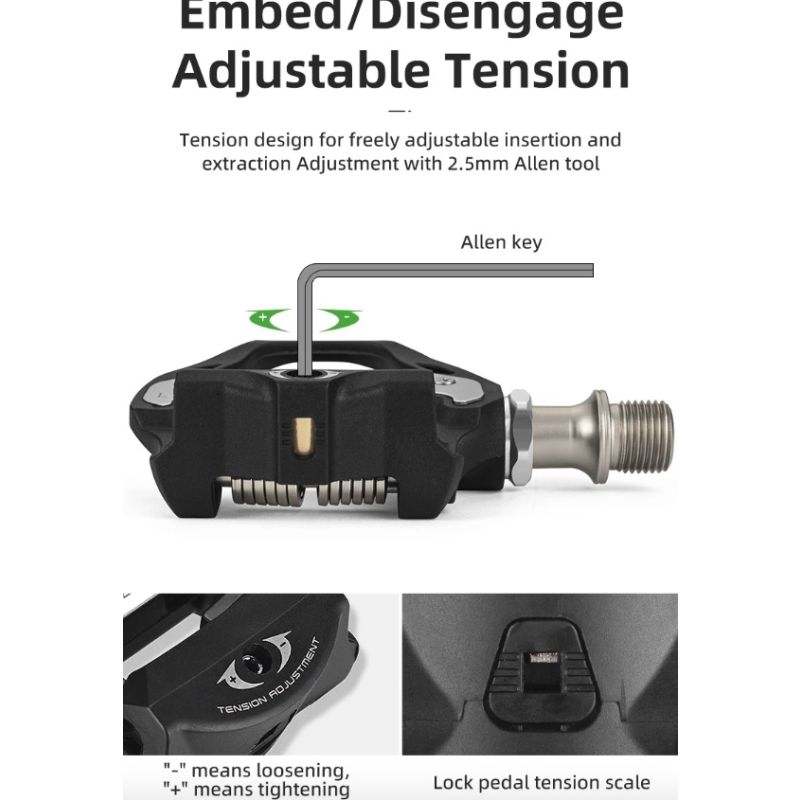 ROCKBROS SPD-SL Cykelpedaler Ultralätt Aluminiumlegering Robust Krommolybdenaxel För Landsvägscykling