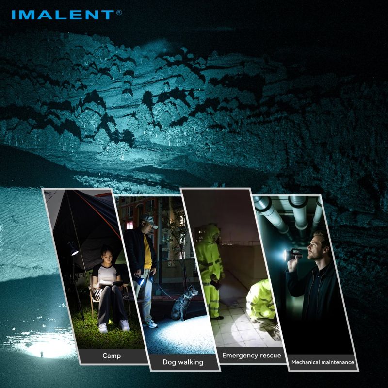 IMALENT SR16: Kraftfull uppladdningsbar LED-ficklampa, 55000 lumen, 1715m lång räckvidd!