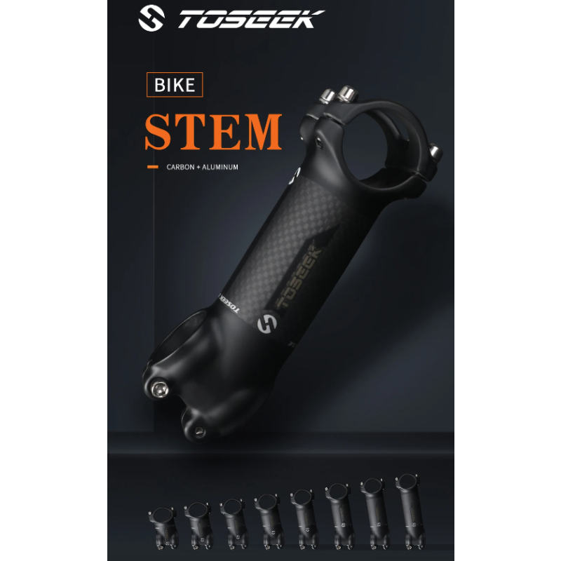 TOSEEK MTB-styrstam aluminium 28.6-31.8mm lättvikt justerbar vinkel hållbar för cykelentusiaster matt svart
