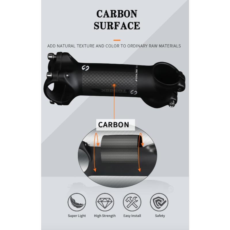 TOSEEK MTB-styrstam aluminium 28.6-31.8mm lättvikt justerbar vinkel hållbar för cykelentusiaster matt svart