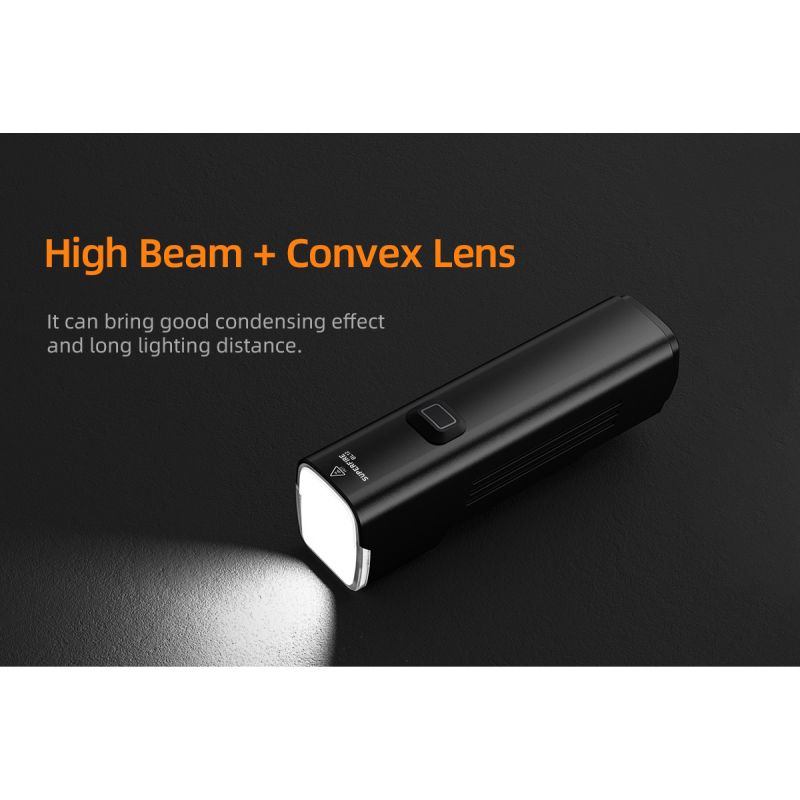 SUPERFIRE BL12 1300LM Cykel Front Light USB Uppladdningsbar 4800mAh LED Strålkastare Cykellampa Cykling