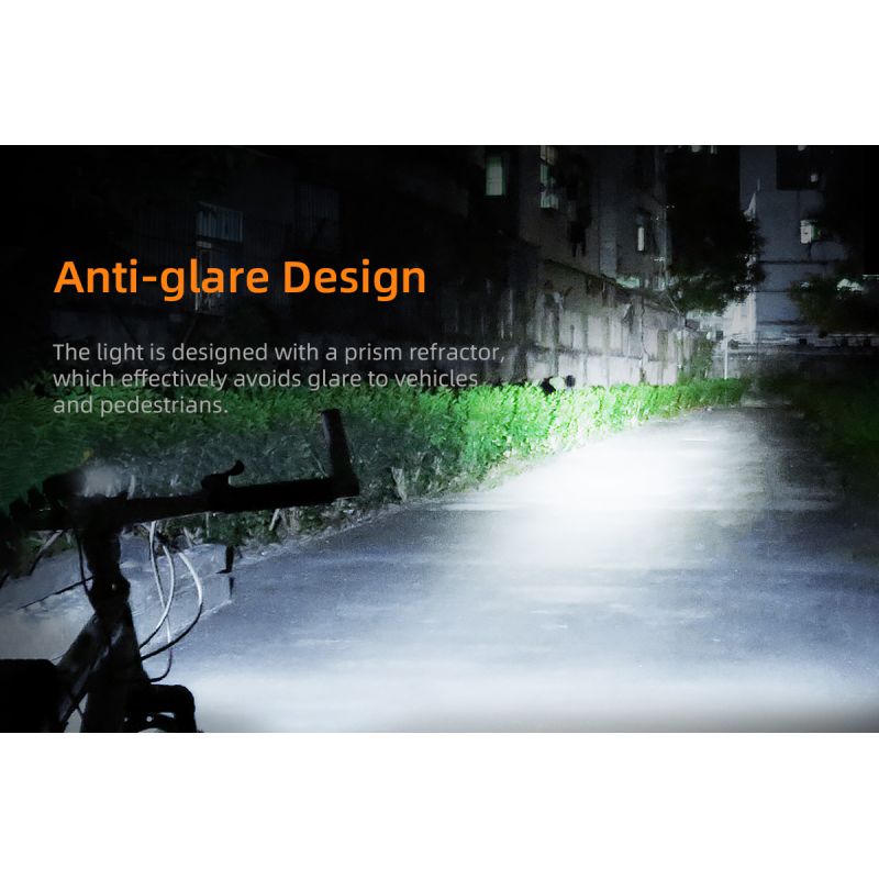 SUPERFIRE BL12 1300LM Cykel Front Light USB Uppladdningsbar 4800mAh LED Strålkastare Cykellampa Cykling