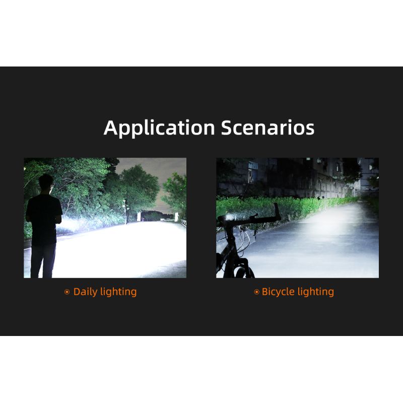 SUPERFIRE BL12 1300LM Cykel Front Light USB Uppladdningsbar 4800mAh LED Strålkastare Cykellampa Cykling