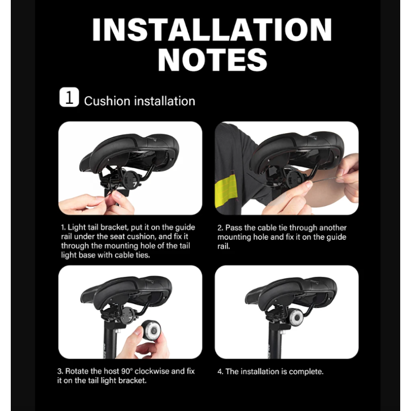 TOWILD TL03Pro uppladdningsbart cykelbakljus med smart bromssensor och sju-färg andningsblixt