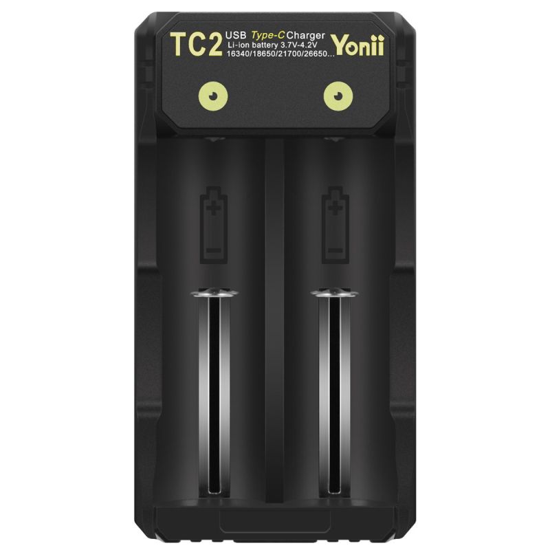 TC2 USB Type-C laddare för Li-ion batterier 18650 21700 snabbladdning och universell kompatibilitet