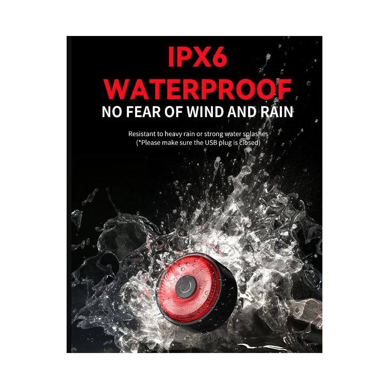 TOWILD TL03 smart cykel bakljus med automatiskt bromssensor ljus och fem blixtlägen för cykelsynlighet