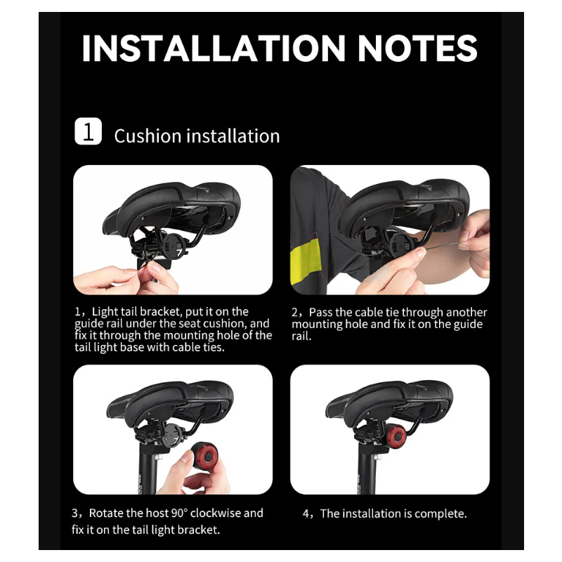TOWILD TL03 smart cykel bakljus med automatiskt bromssensor ljus och fem blixtlägen för cykelsynlighet