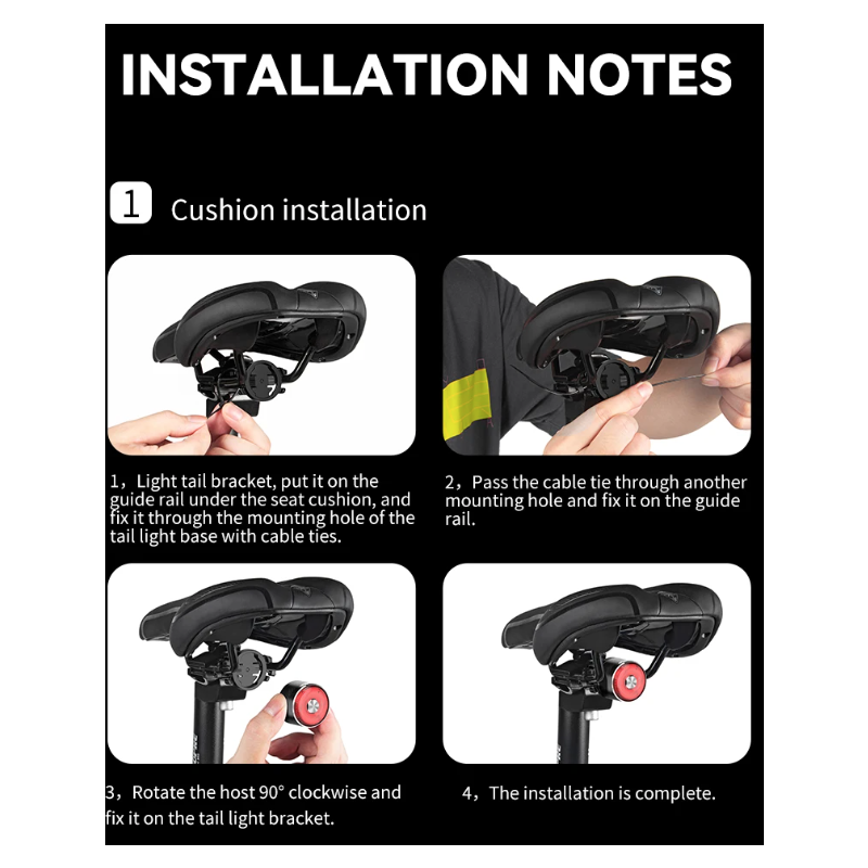 TOWILD TL05 LED-cykelljus med smart auto bromsavkänning IPX6 vattentät och USB-laddning sikkerhetsljus