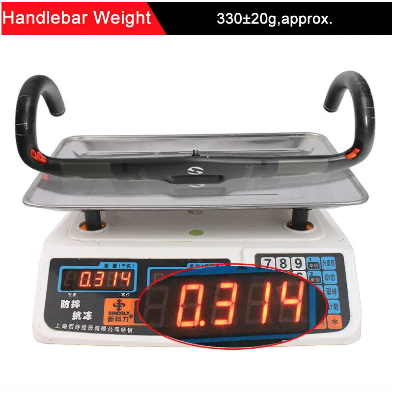 TOSEEK fullkolfiberstyre 400mm 420mm 440mm trådlöst racingdrop cykelstyre högkvalitativt landsvägscykelstyre