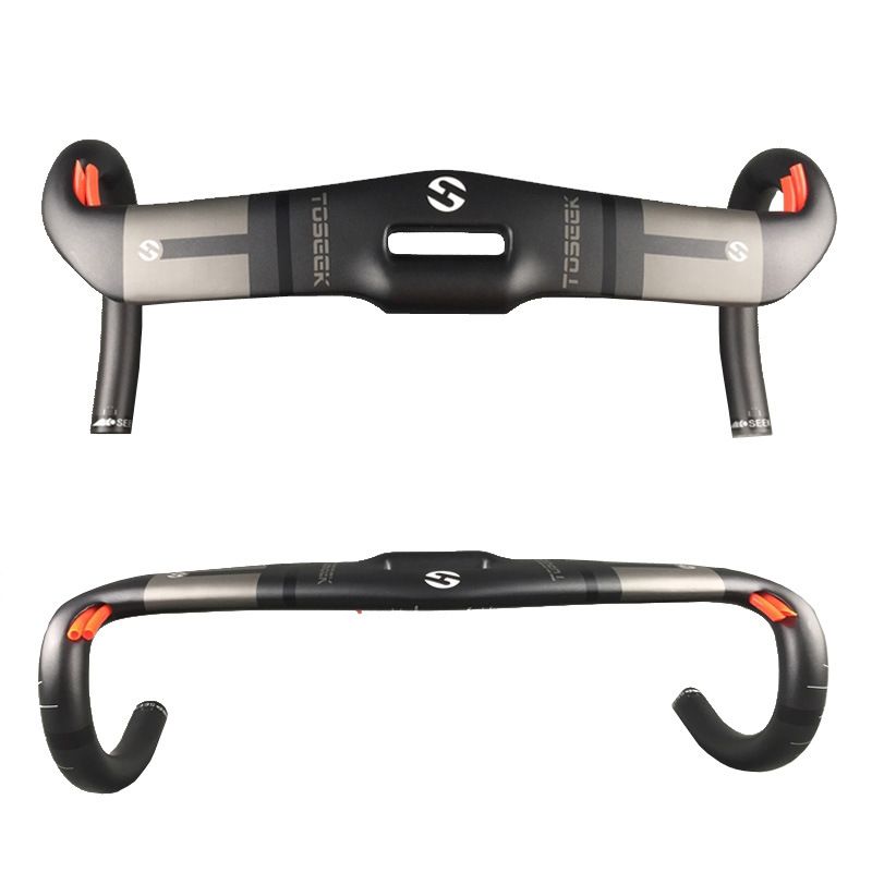 TOSEEK fullkolfiberstyre 400mm 420mm 440mm trådlöst racingdrop cykelstyre högkvalitativt landsvägscykelstyre