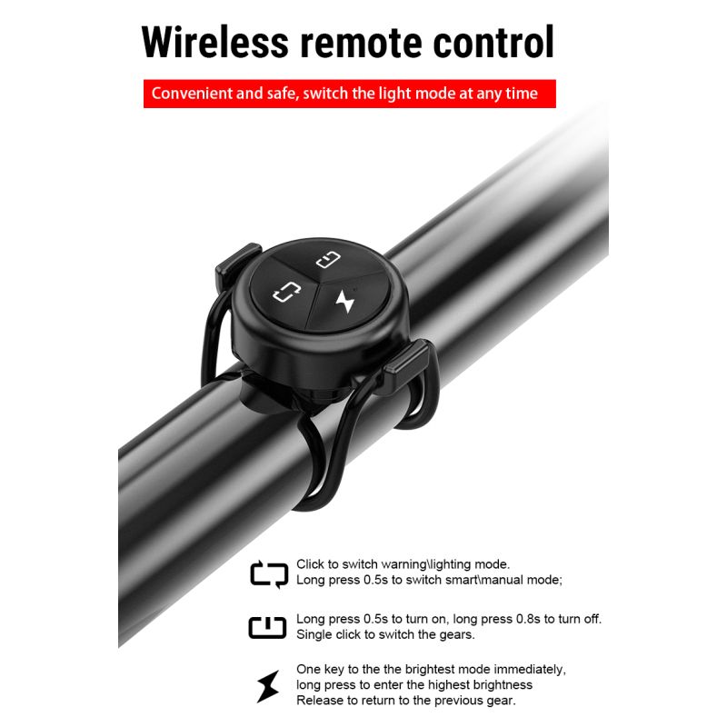 TOWILD CL1200 cykelstrålkastare 1200LM LED USB uppladdningsbar vattentät framlampa för nattcykling