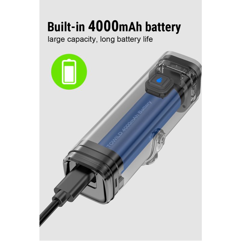 TOWILD CL1200 cykelstrålkastare 1200LM LED USB uppladdningsbar vattentät framlampa för nattcykling