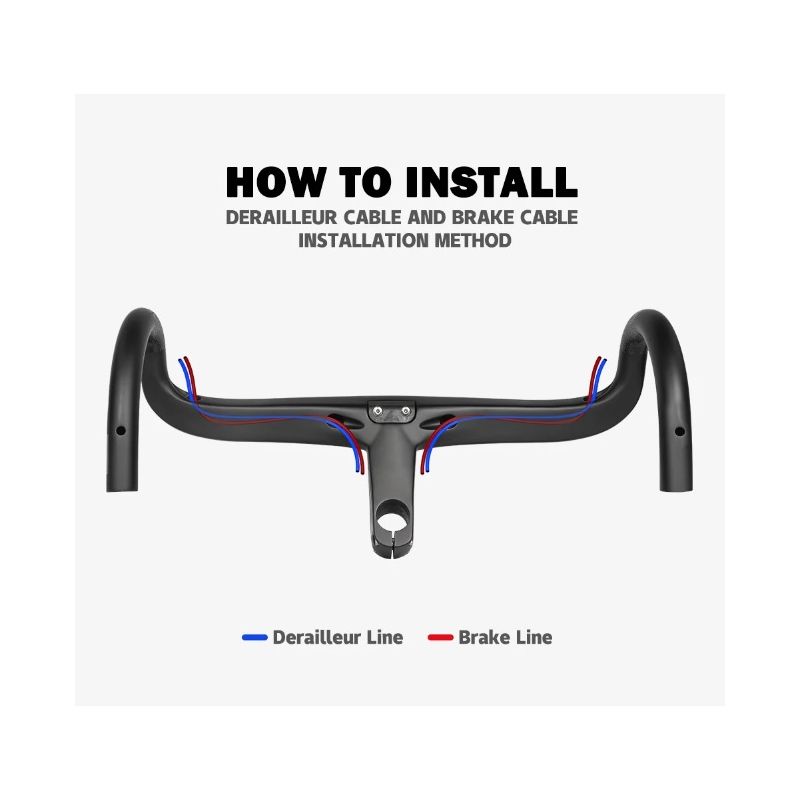 TOSEEK TR5500 landsvägscykelstyre helkolfiberstam integrerade cykeltillbehör ultralätta cykeldelar mattsvart finish