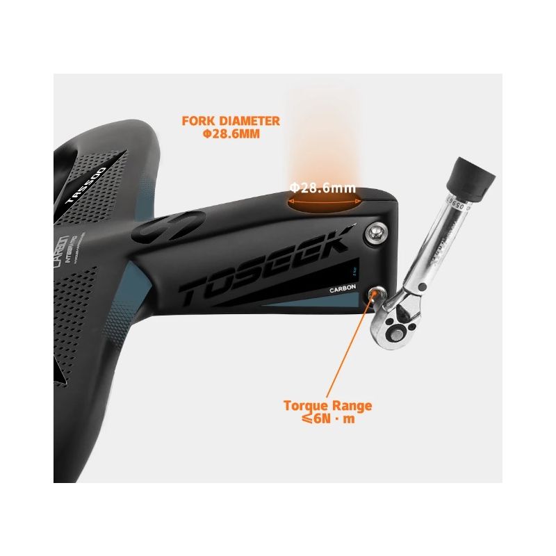 TOSEEK TR5500 landsvägscykelstyre helkolfiberstam integrerade cykeltillbehör ultralätta cykeldelar mattsvart finish