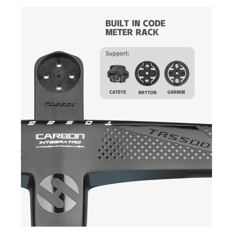 TOSEEK TR5500 landsvägscykelstyre helkolfiberstam integrerade cykeltillbehör ultralätta cykeldelar mattsvart finish