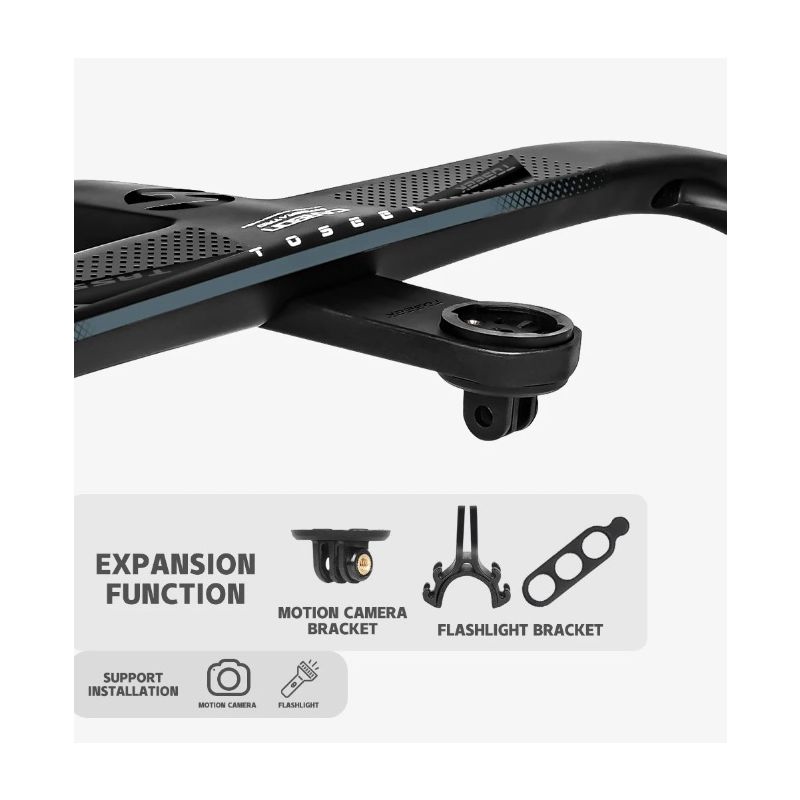 TOSEEK TR5500 landsvägscykelstyre helkolfiberstam integrerade cykeltillbehör ultralätta cykeldelar mattsvart finish