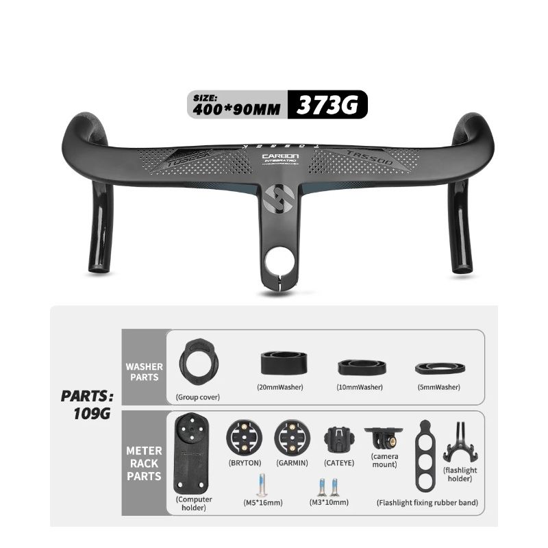 TOSEEK TR5500 landsvägscykelstyre helkolfiberstam integrerade cykeltillbehör ultralätta cykeldelar mattsvart finish