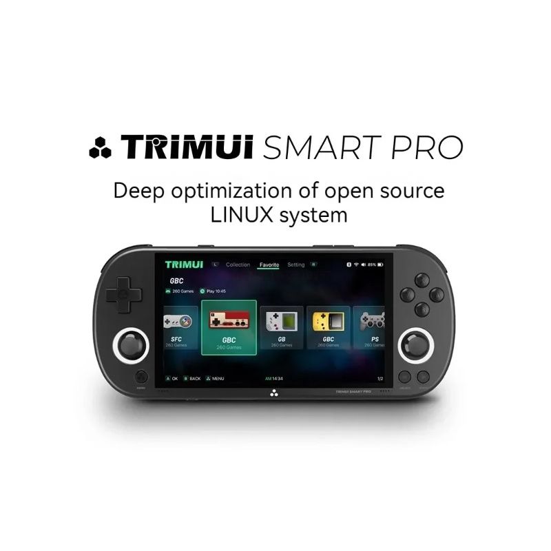 Trimui Smart Pro Vintage Spelkonsol 4.96 tums HD IPS-skärm Bärbart spelande för alla åldrar Nostalgisk och modern