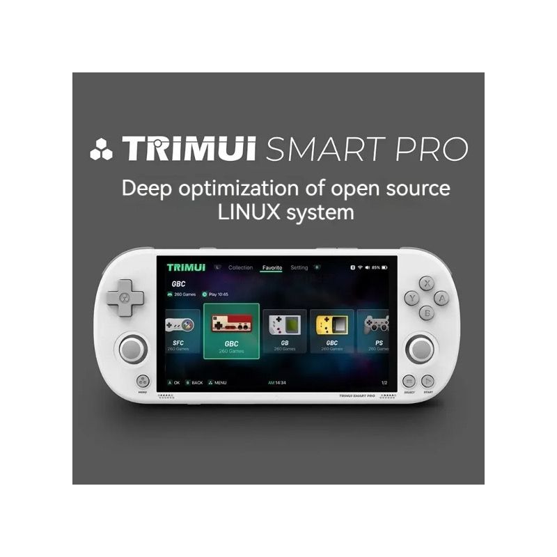 Trimui Smart Pro Vintage Spelkonsol 4.96 tums HD IPS-skärm Bärbart spelande för alla åldrar Nostalgisk och modern