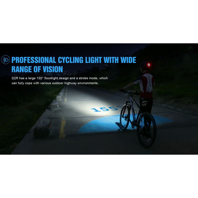 TrustFire D2R cykellampa 450LM Type-C uppladdningsbar lättvikt vattentät IP66 säkerhet urban cykling