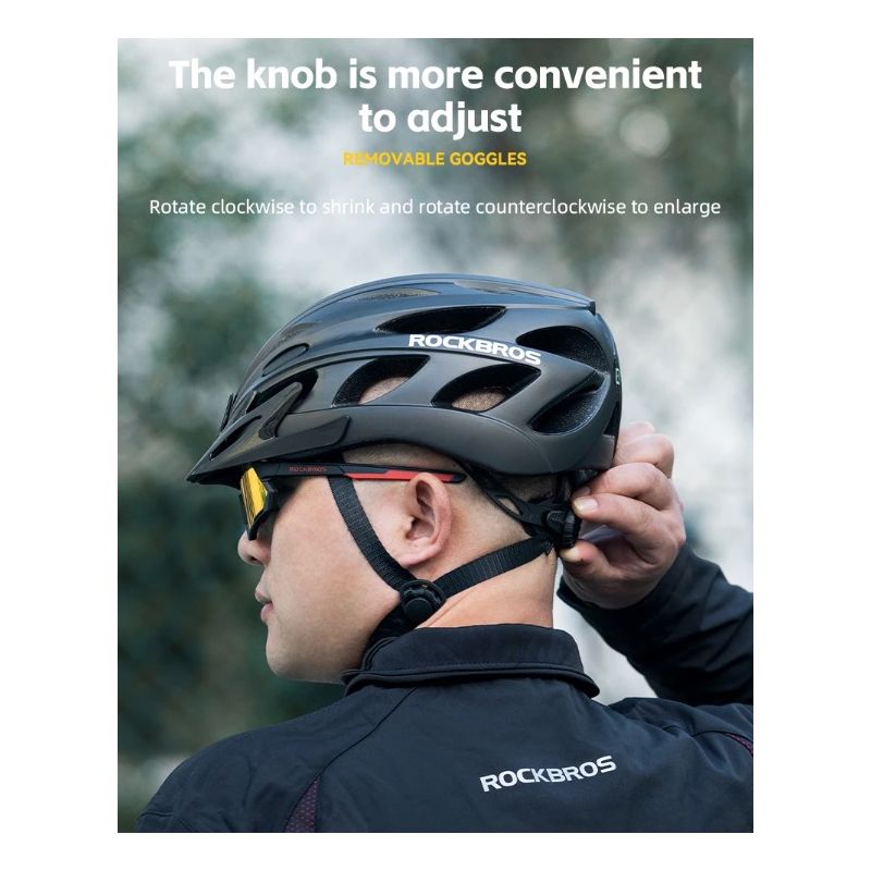 ROCKBROS Cykelhjälm Integralt Gjuten Stötmotstånd Andas Glasögon Ultralätt Hållbar Hjälm För Landsvägscykling