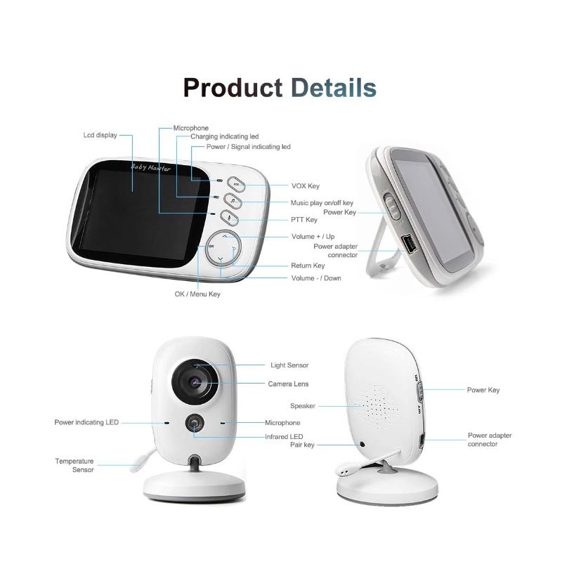 Upptäck modern teknik med VB603 Video Baby Monitor 24G för barnövervakning tvåvägsljud infraröd nattvision